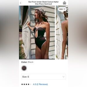 NWT Out From Under Sleek Cutout Halter
One-Piece Swimsuit